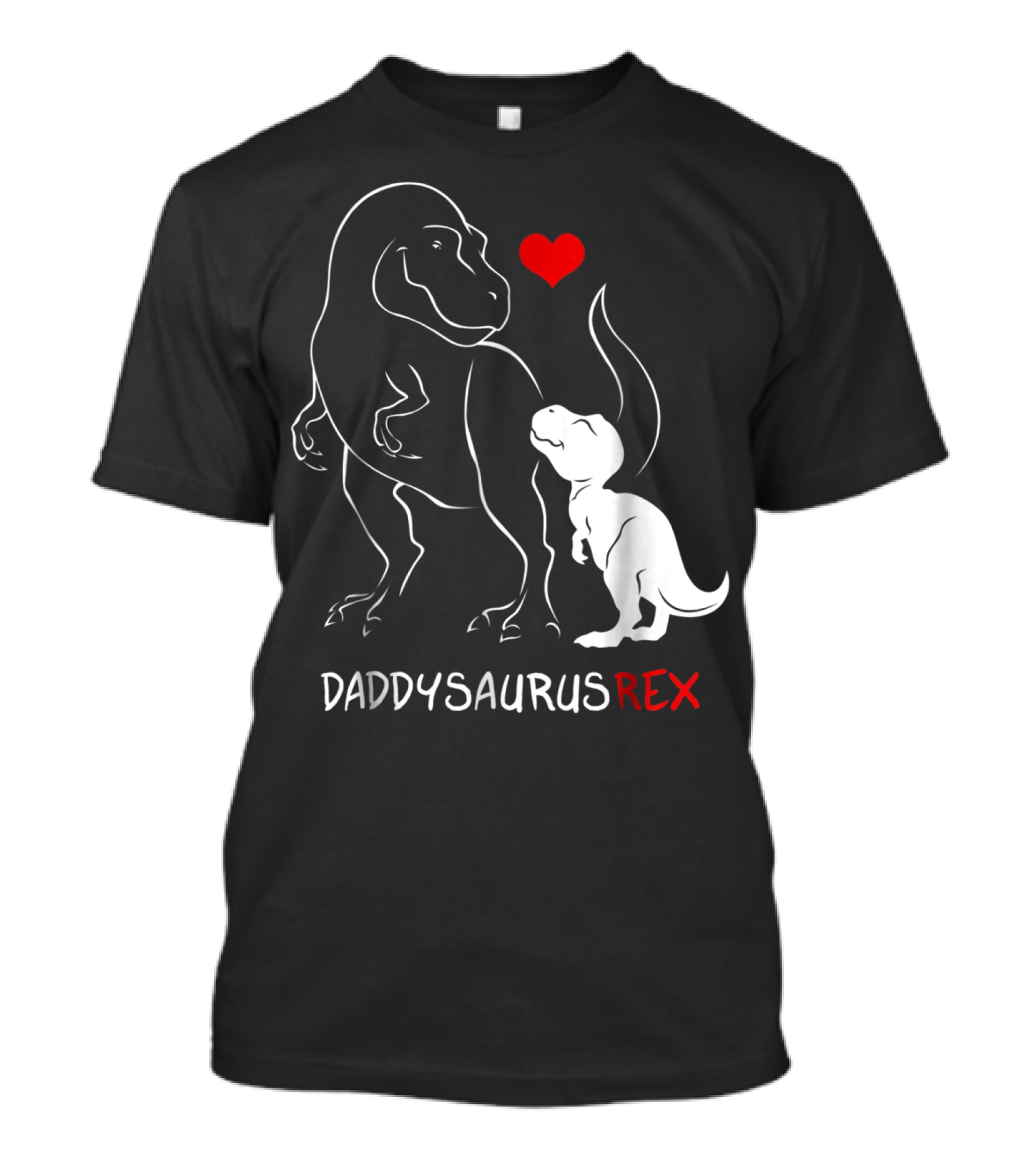 Daddysaurus Rex Dinosaur Heart Mens Daddy Saurus T-Shirt