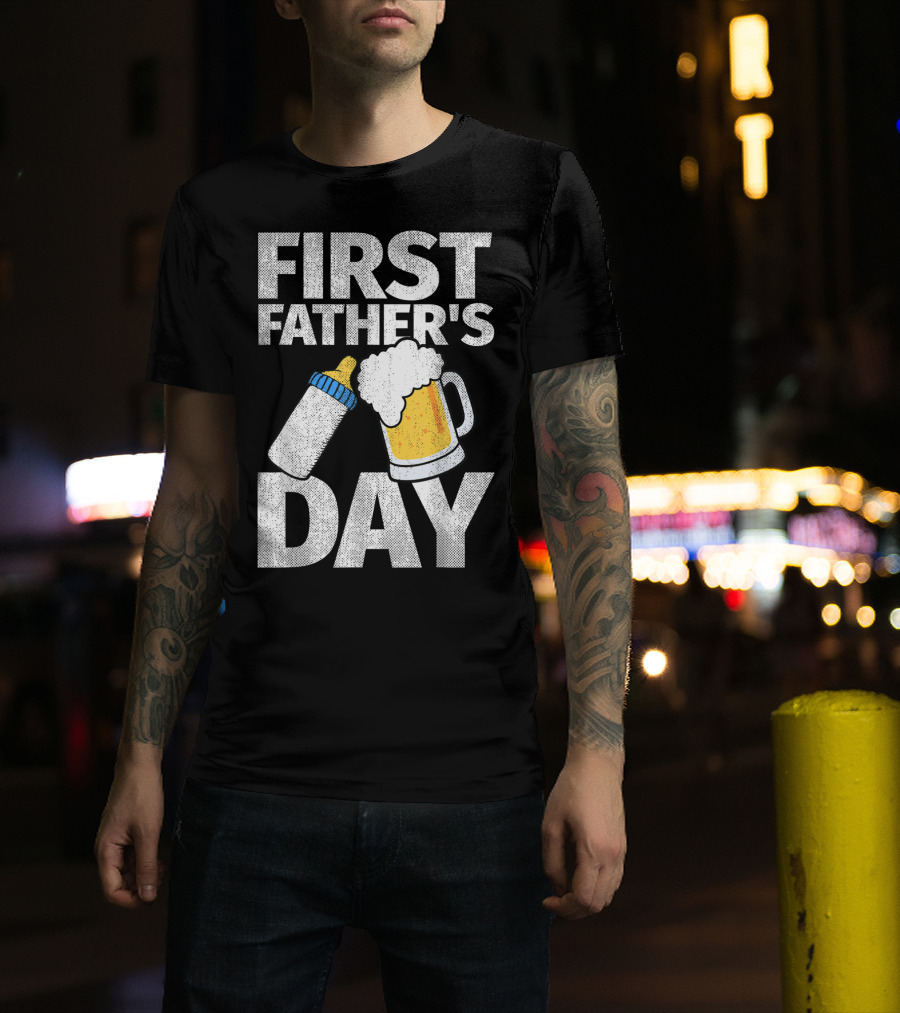 First Father's Day Beer Baby Bo T-Shirt