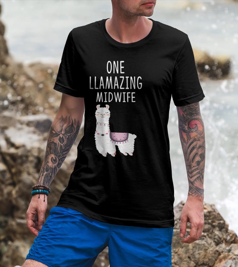 One Llamazing Midwife Llama T-Shirt