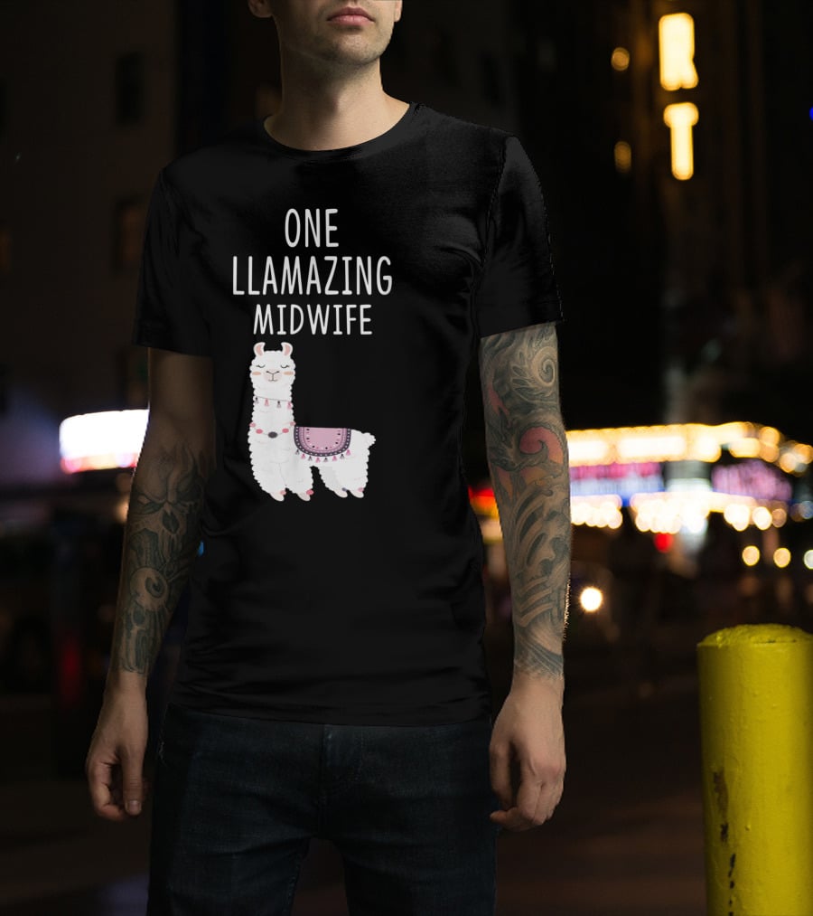 One Llamazing Midwife Llama T-Shirt