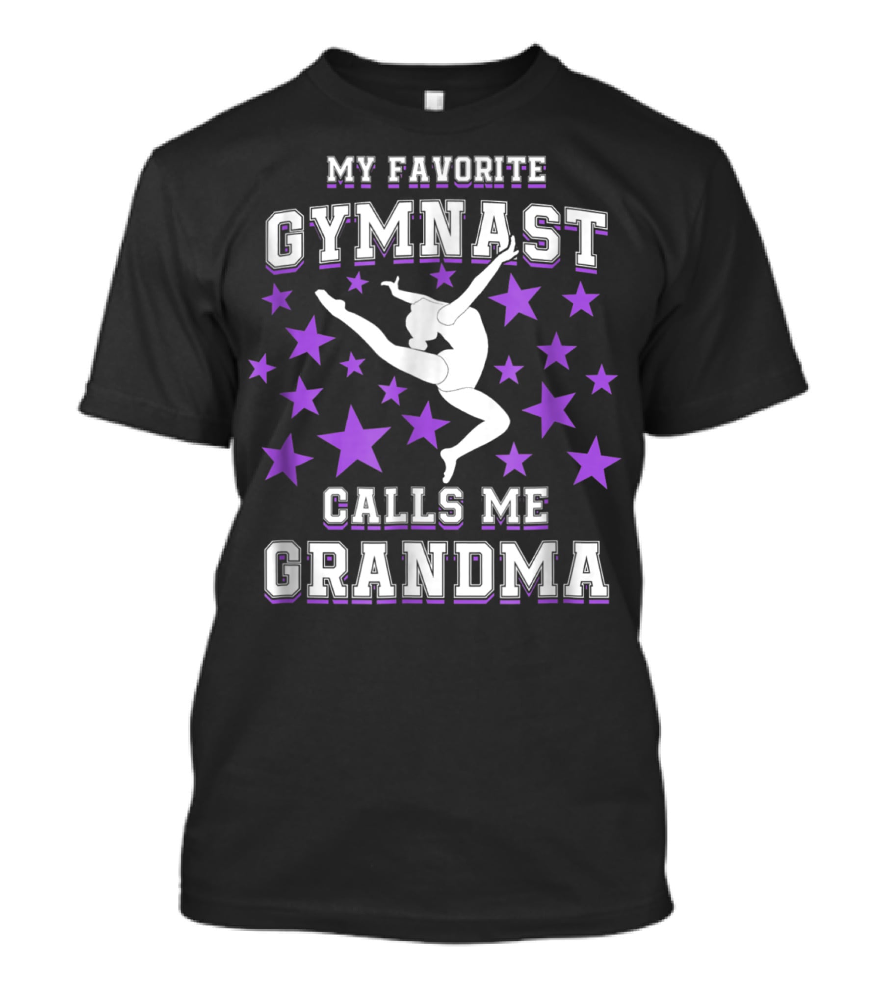 My Favorite Gymnast Calls Me Grandma Gymnast Star Pattern Leaping T-Shirt