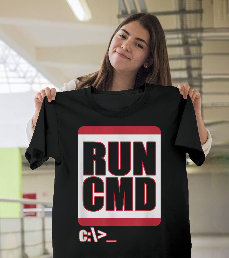 RUN CMD C:\> Funny Computer Science Nerd Coder T-Shirt