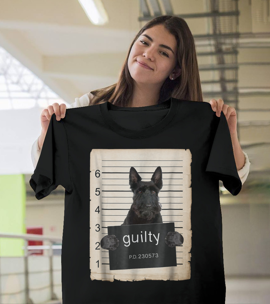 Scottish Terrier Mugshot Guilty Dog P.D. 230573 T-Shirt