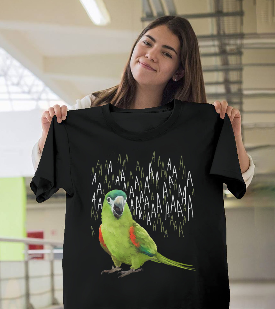Screaming Hahn's Macaw AAAA Repeated Green and Red Parrot T-Shirt