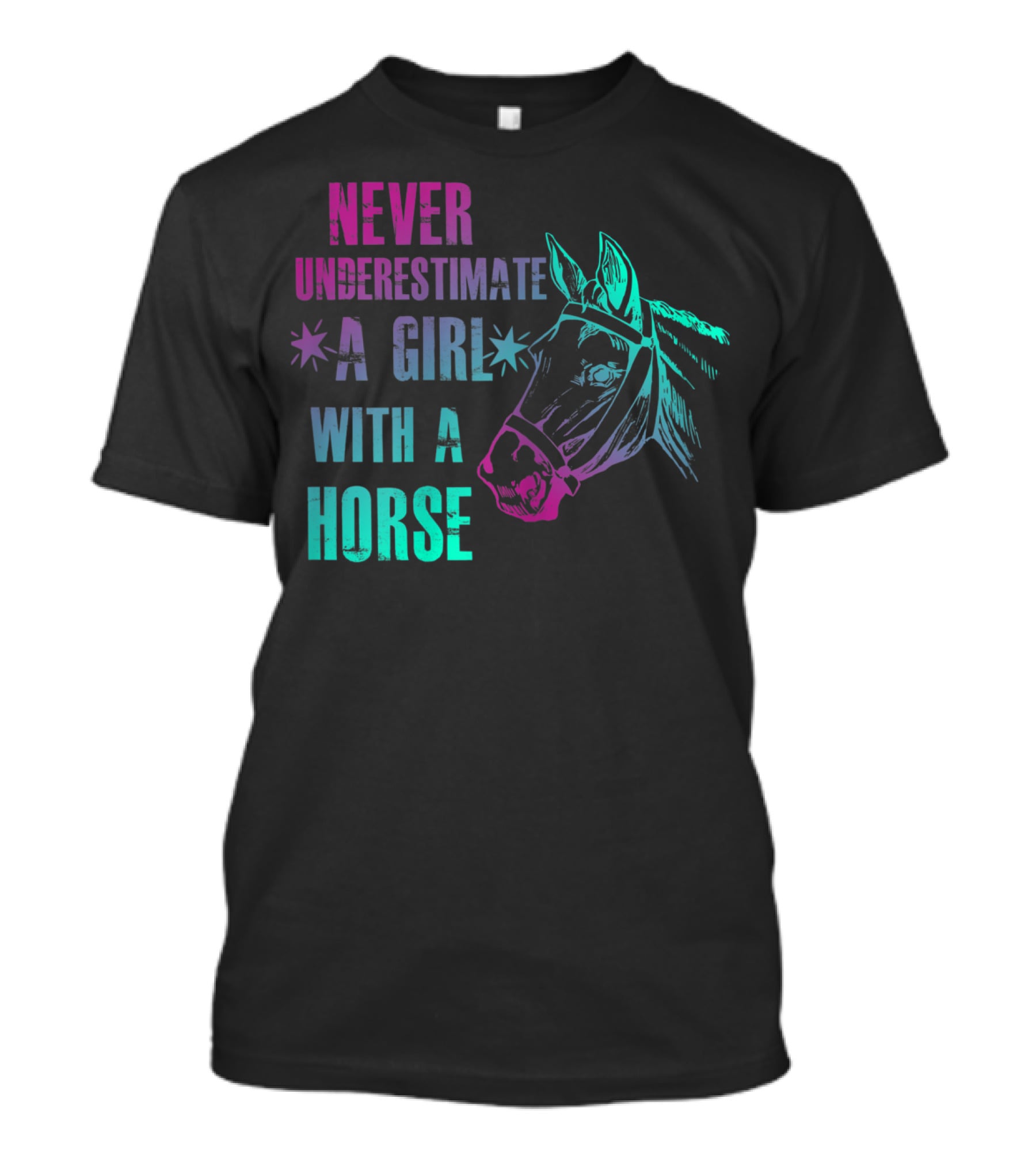 Never Underestimate A Girl With A Horse T-Shirt