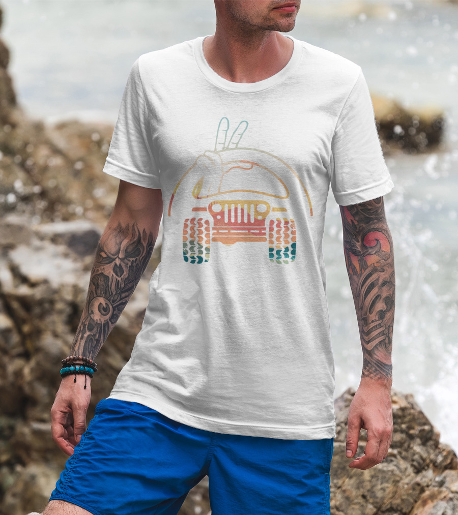Jeep Wave Peace Sign Retro Vintage Look T-Shirt
