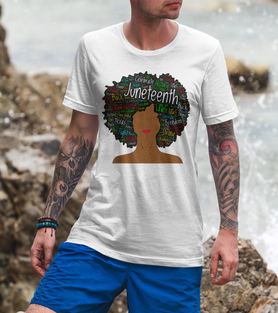 Juneteenth Colorful Afro End Slavery Freedom 1865 Celebrate History T-Shirt