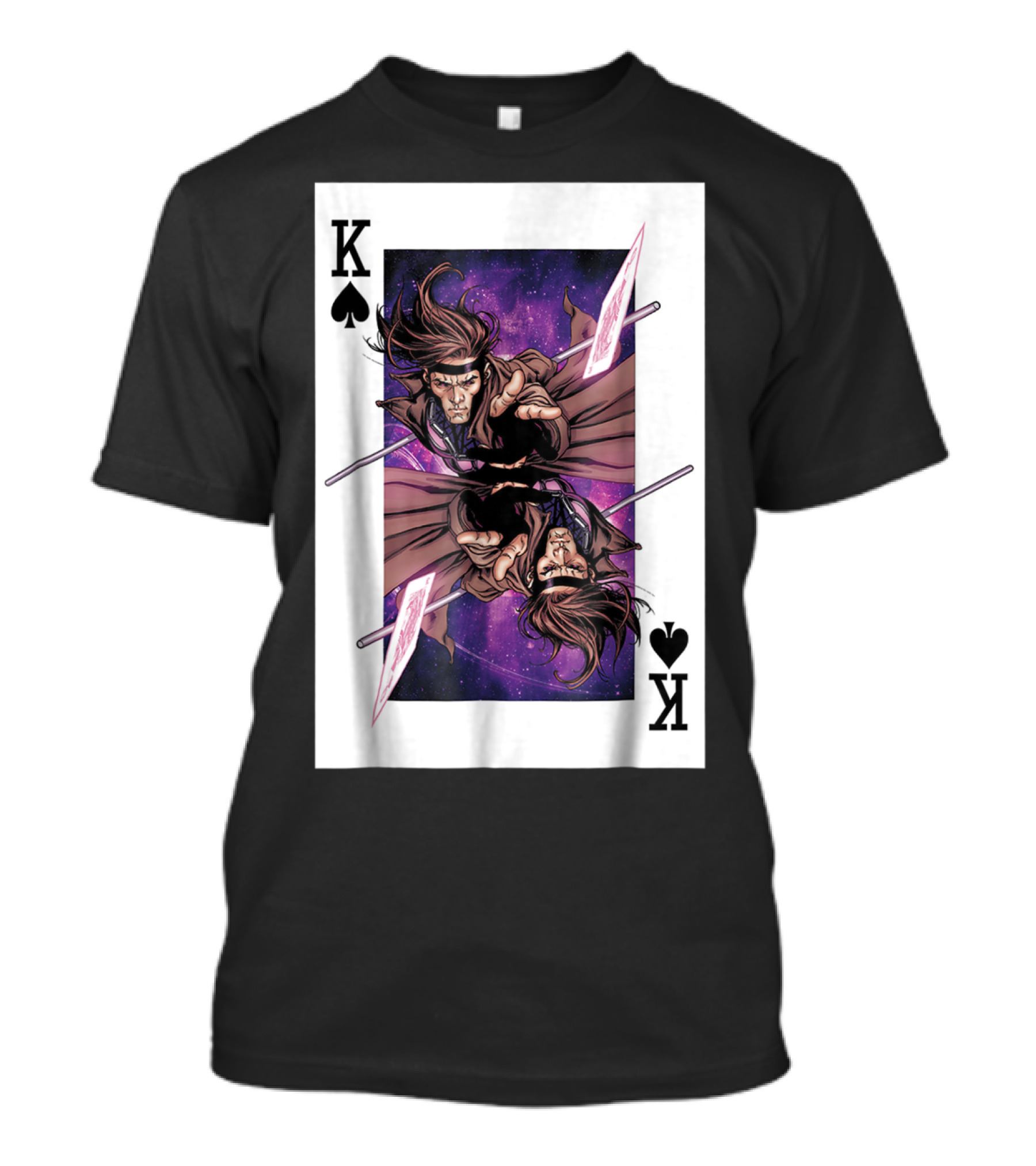 Marvel X Men Gambit King Of Spades Playing Card Character T-Shirt