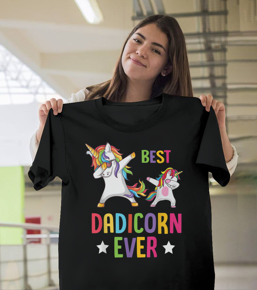 Best Dadicorn Ever Dabbing Unicorn Dad Father T-Shirt