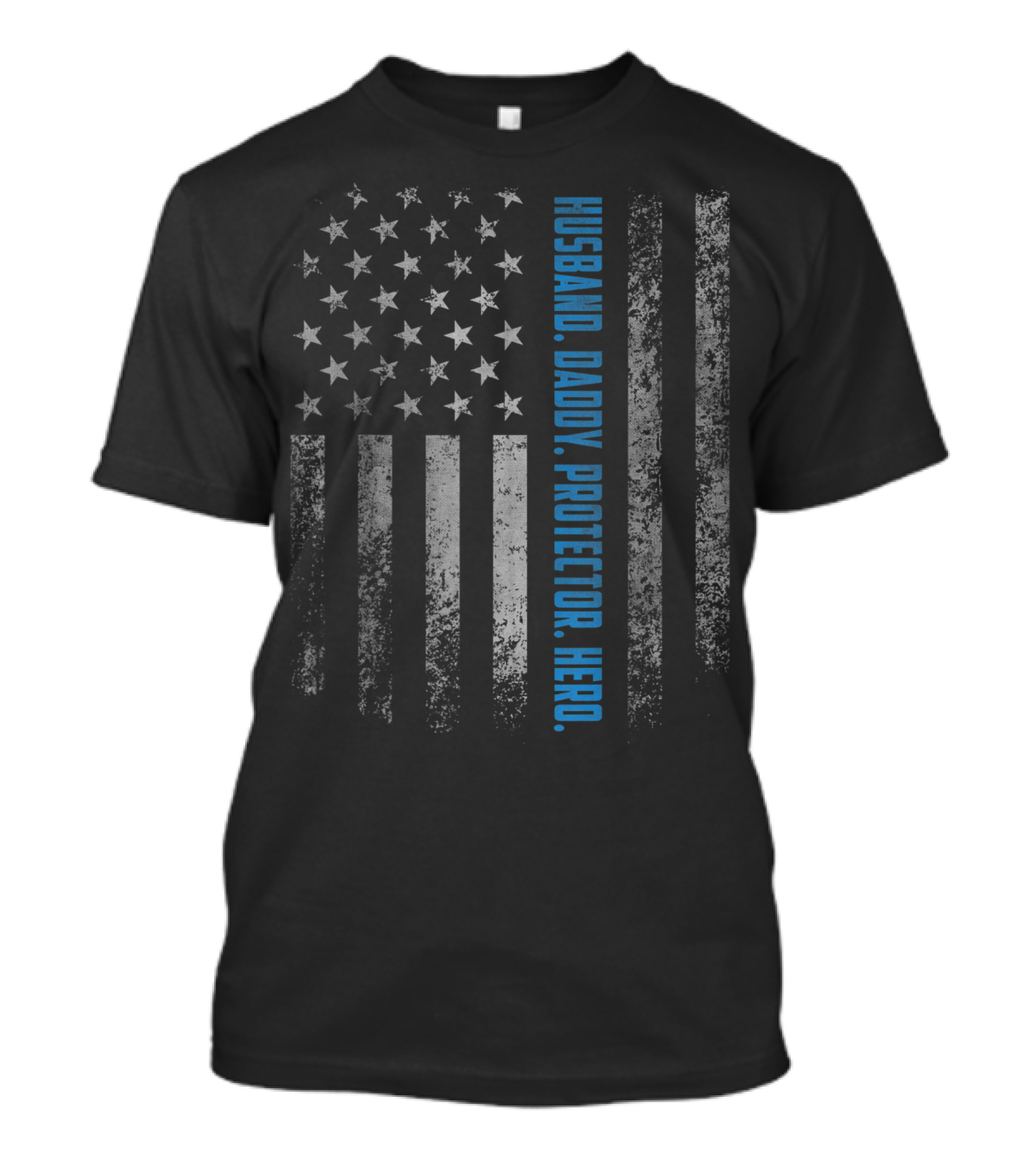 Husband Daddy Protector Hero American Flag Vintage T-Shirt