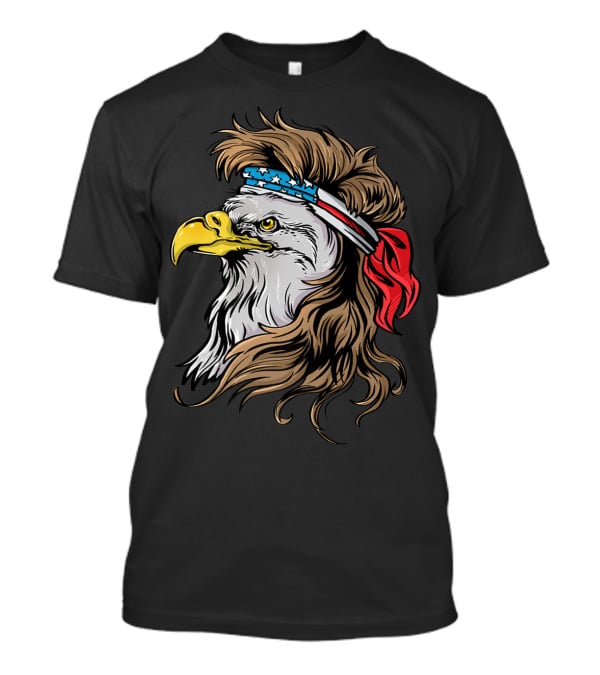 Mullet Eagle USA Bandana Freedom Bird T-Shirt