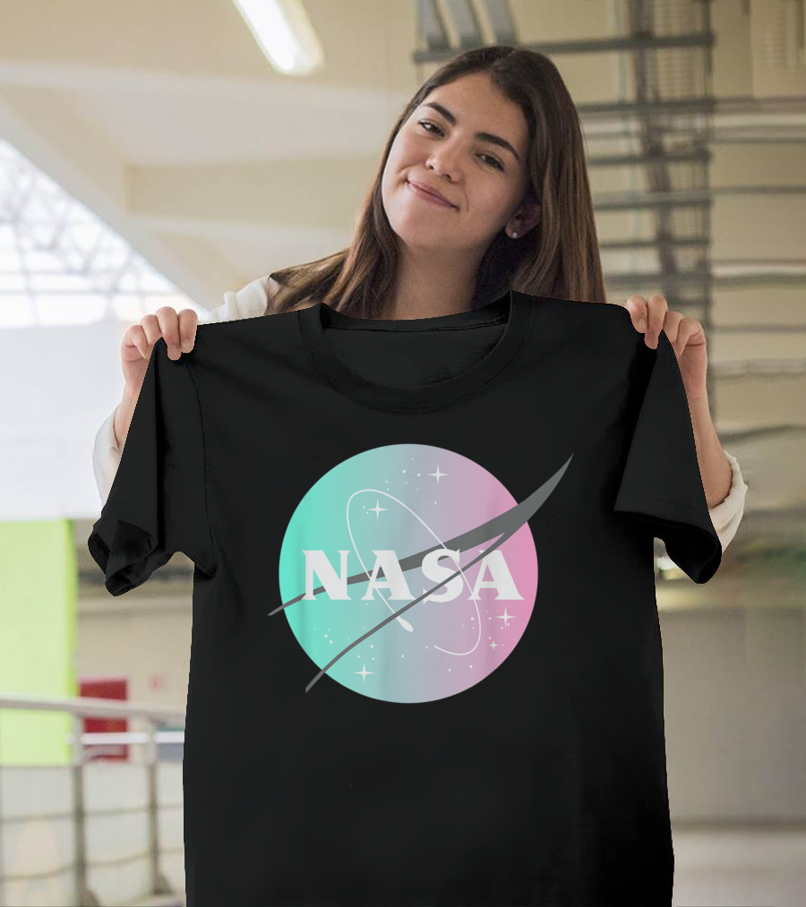 NASA Pastel Rainbow Classic Logo NASA Lover T-Shirt