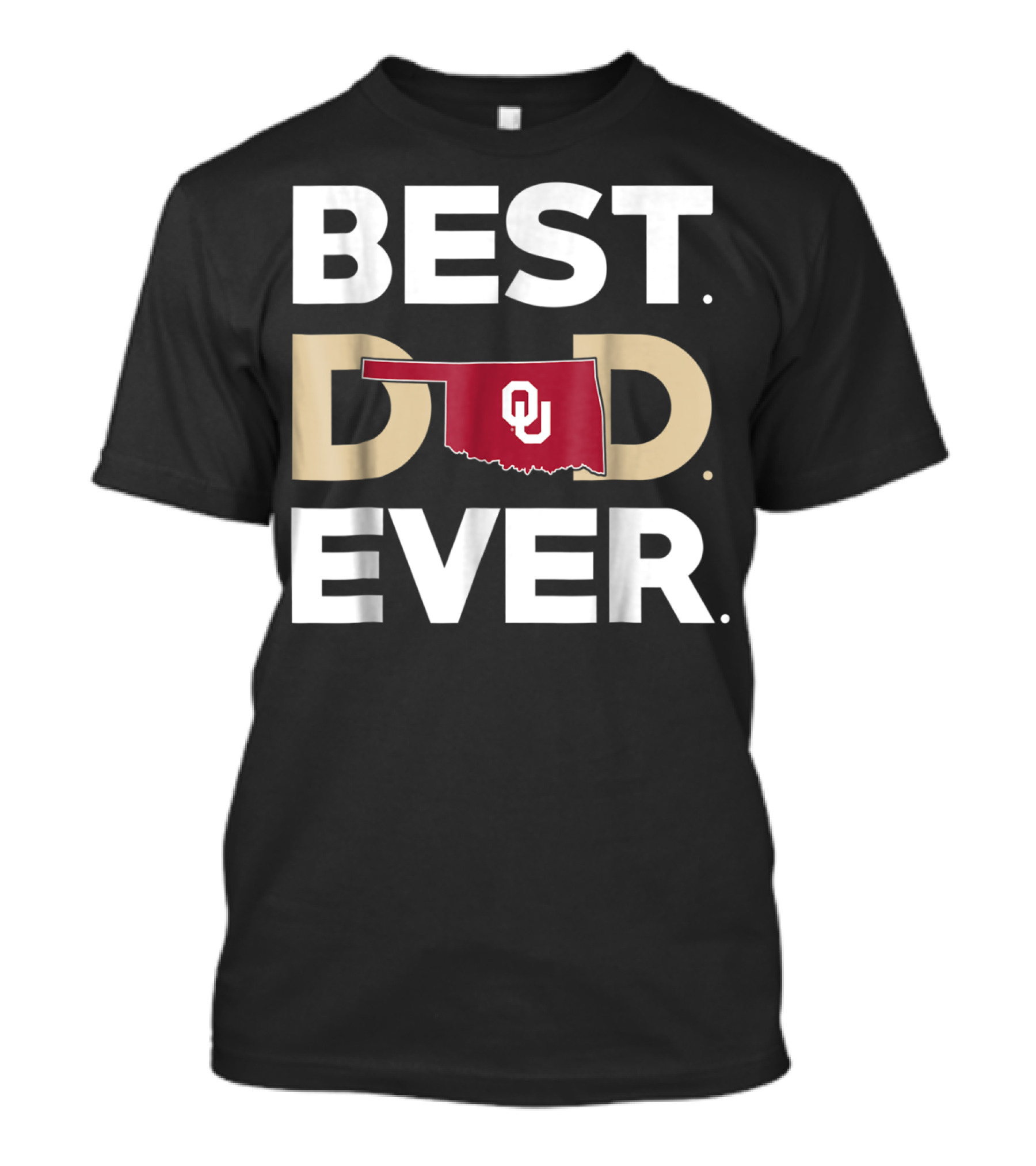 Oklahoma Sooners Best Dad Ever OU Logo State Outline T-Shirt
