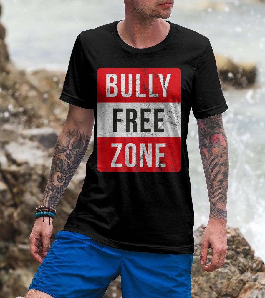Bully Free Zone Red Anti Bullying Awareness T-Shirt