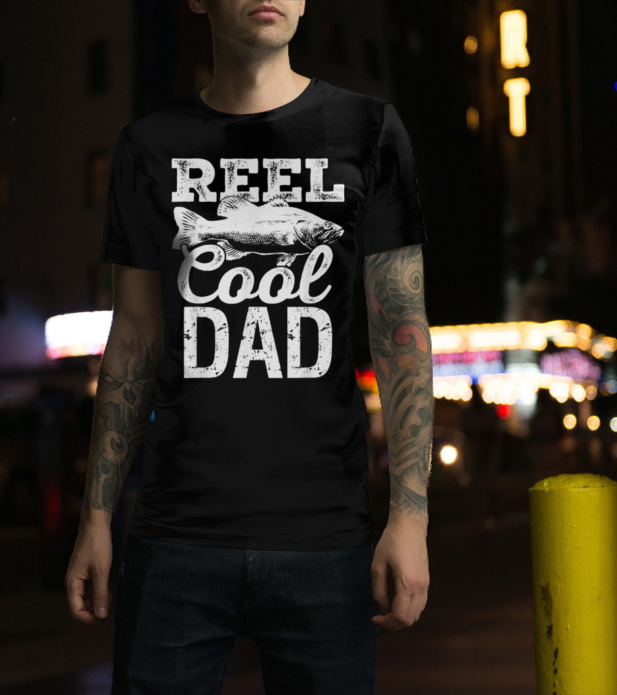 Reel Cool Dad Fishing Outdoor Angler Fish T-Shirt