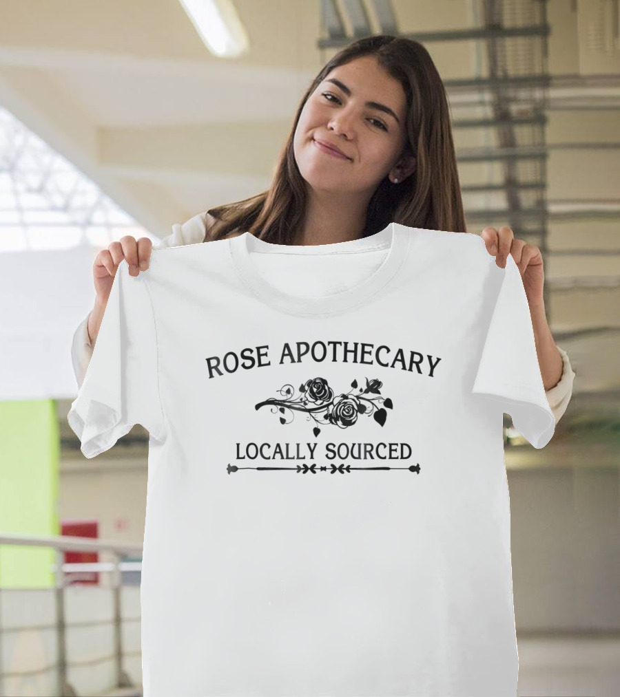 Rose Apothecary Locally Sourced Roses Floral Script T-Shirt