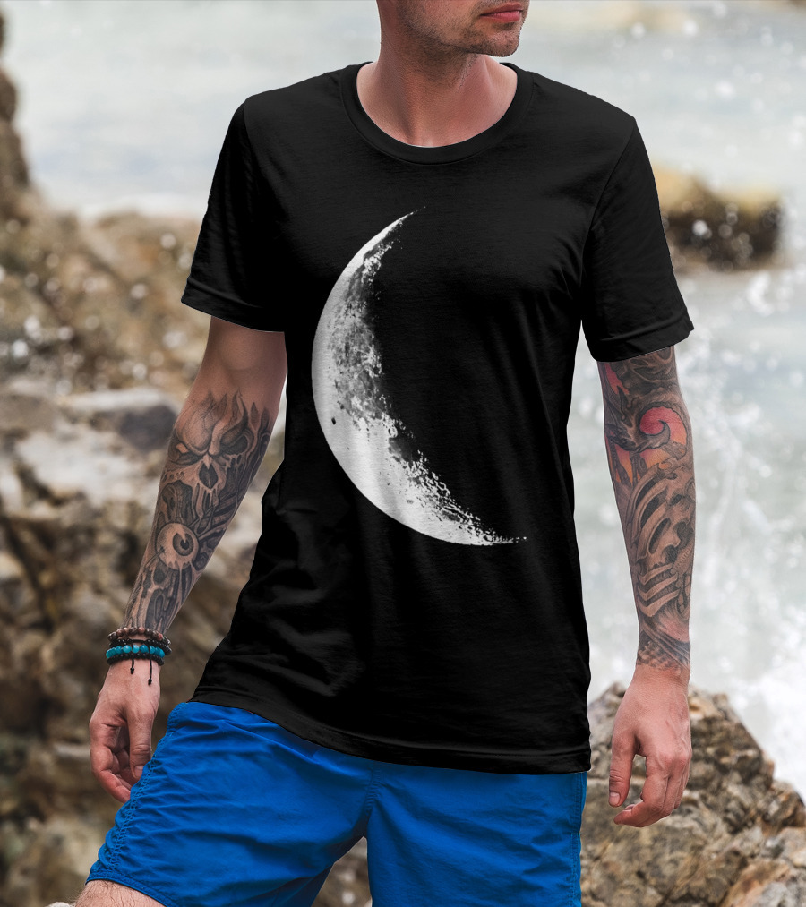 Shiny Moon Half Moon Crescent Moon Lunar Phases T-Shirt