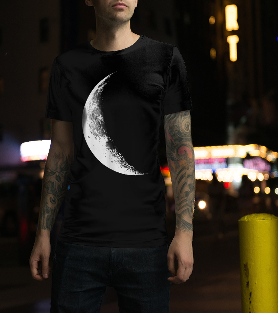 Shiny Moon Half Moon Crescent Moon Lunar Phases T-Shirt