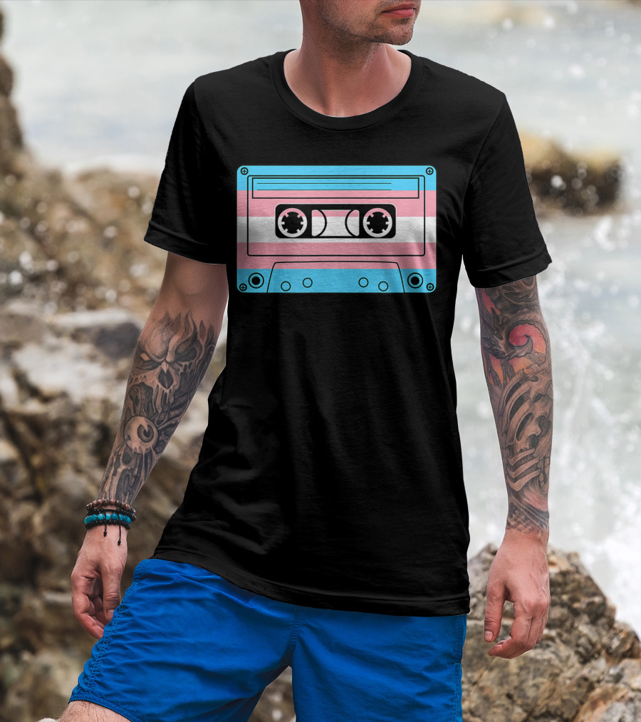 Transgender Pride Month Trans Flag Cassette Tape T-Shirt