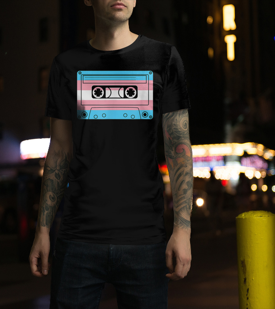 Transgender Pride Month Trans Flag Cassette Tape T-Shirt