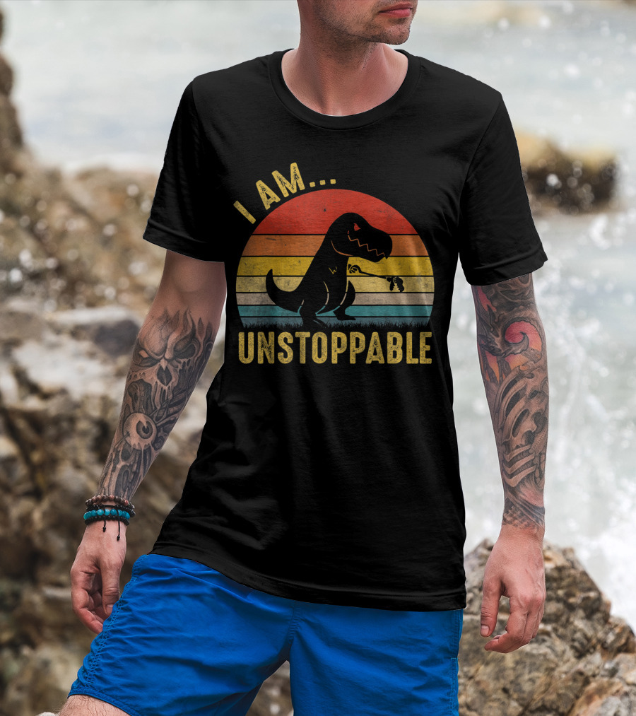 I Am Unstoppable Vintage Funny Rex Dinosaur T-Shirt