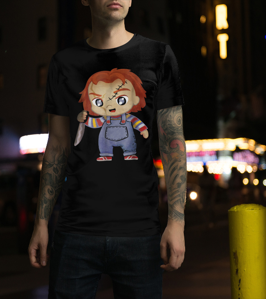 HC Chucky Childs Play Cute Knife-Wielding Doll Character T-Shirt