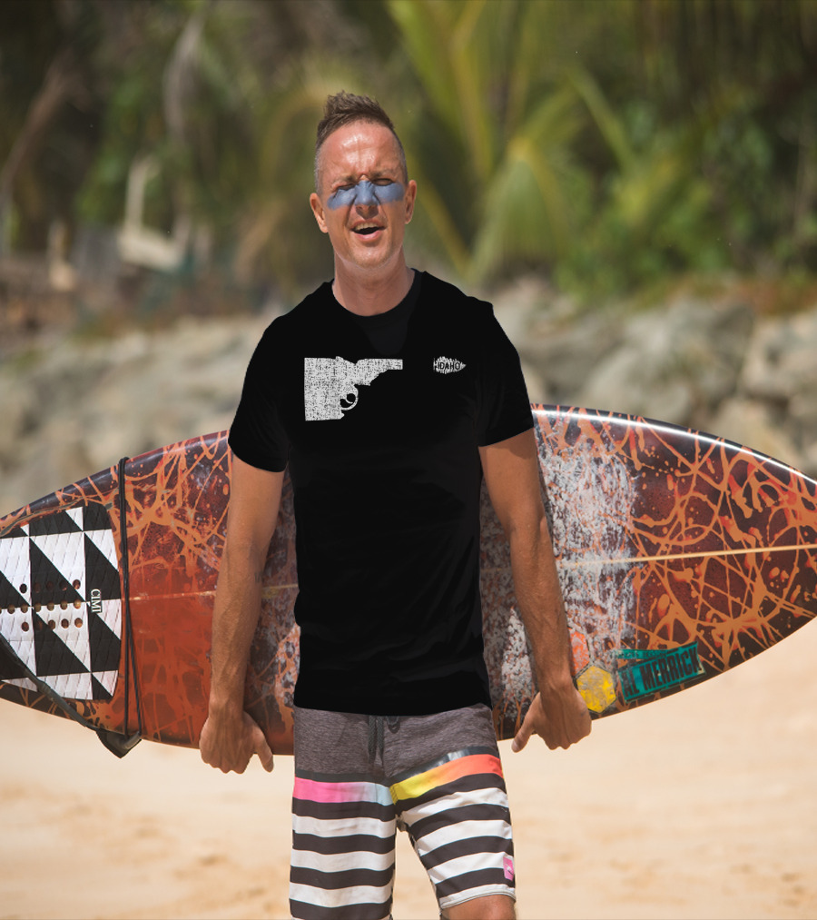 Idaho Gun Silhouette With Pine Tree Texture For Nature Lovers T-Shirt