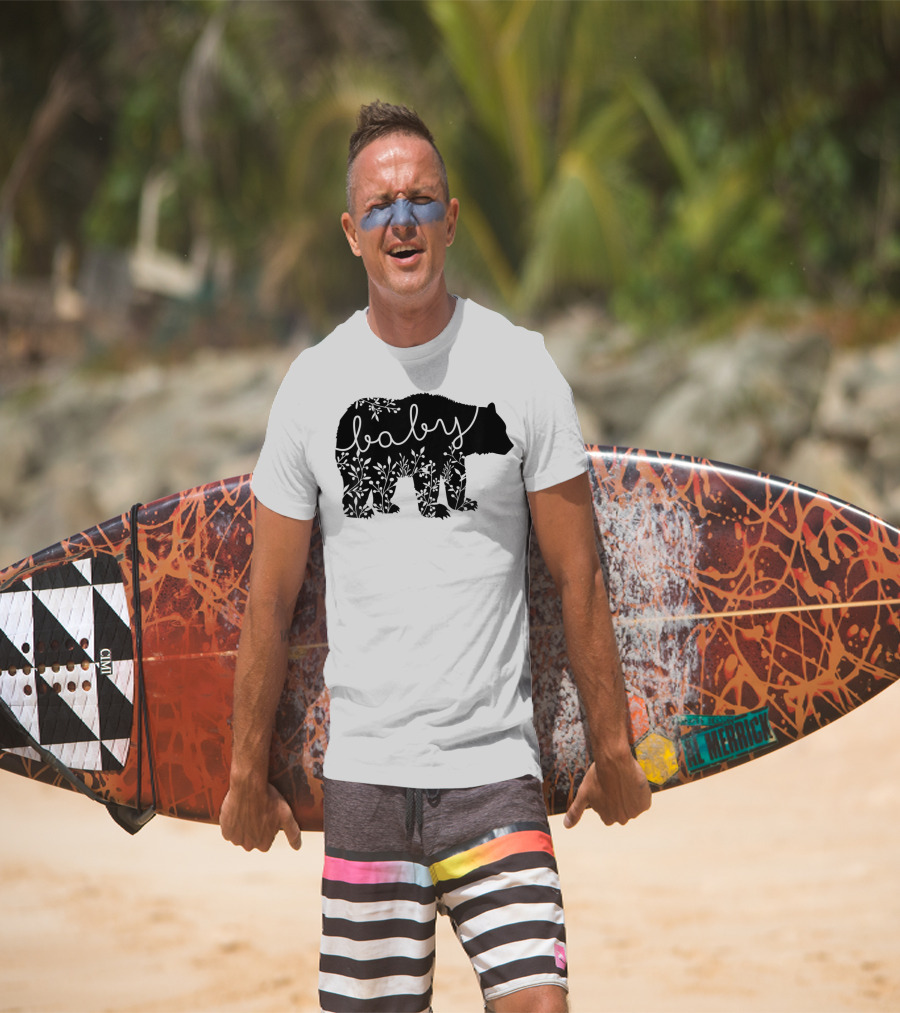 Baby Bear Floral Kids Camping Cute Matchin T-Shirt