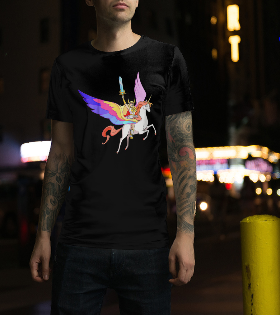 She Ra Kids DreamWorks Action Adventure With Swift Wind Pegasus T-Shirt