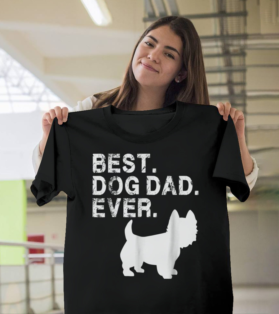 Mens Grunge Best Dog Dad Ever Westie T-Shirt