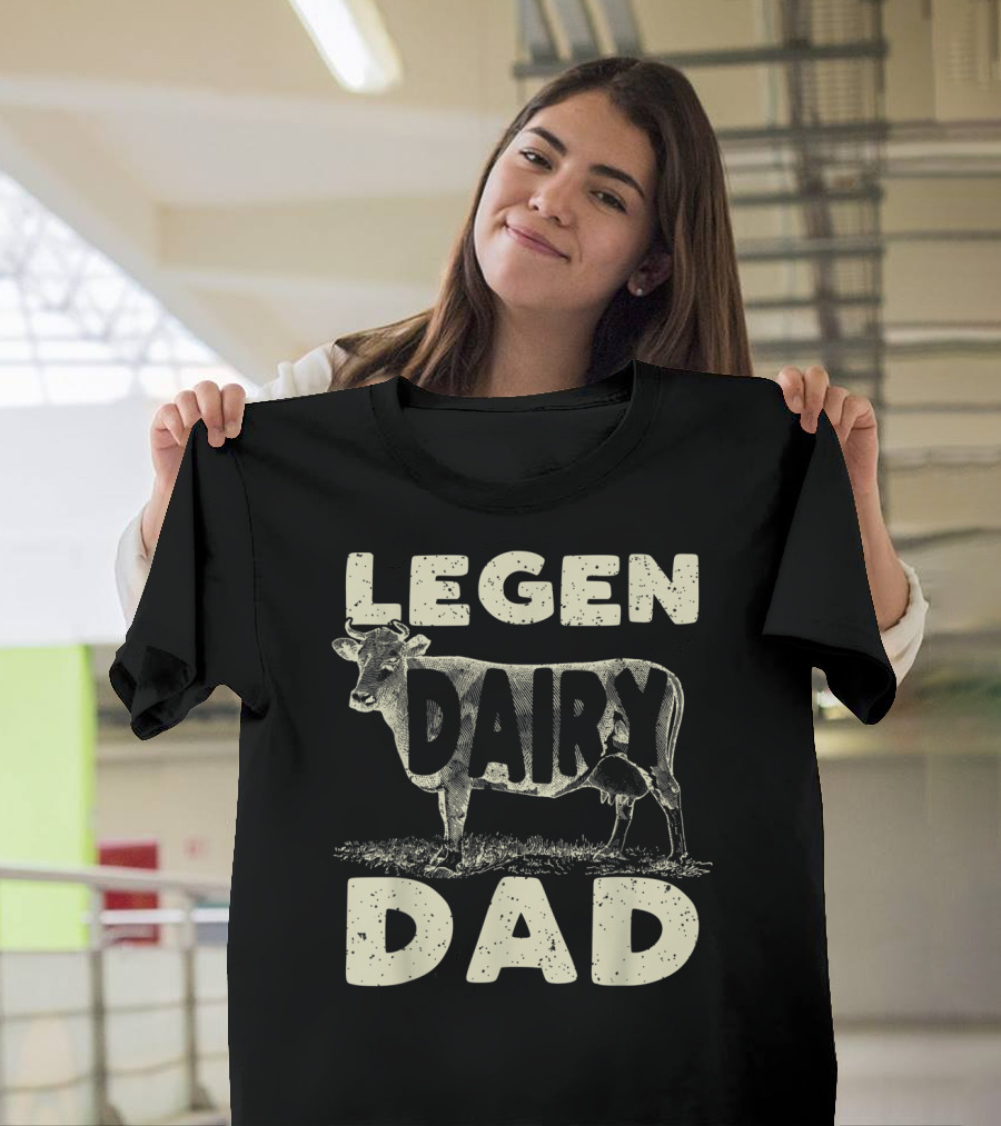 Mens Legen Dairy Dad Cow Farmer Father's Day T-Shirt