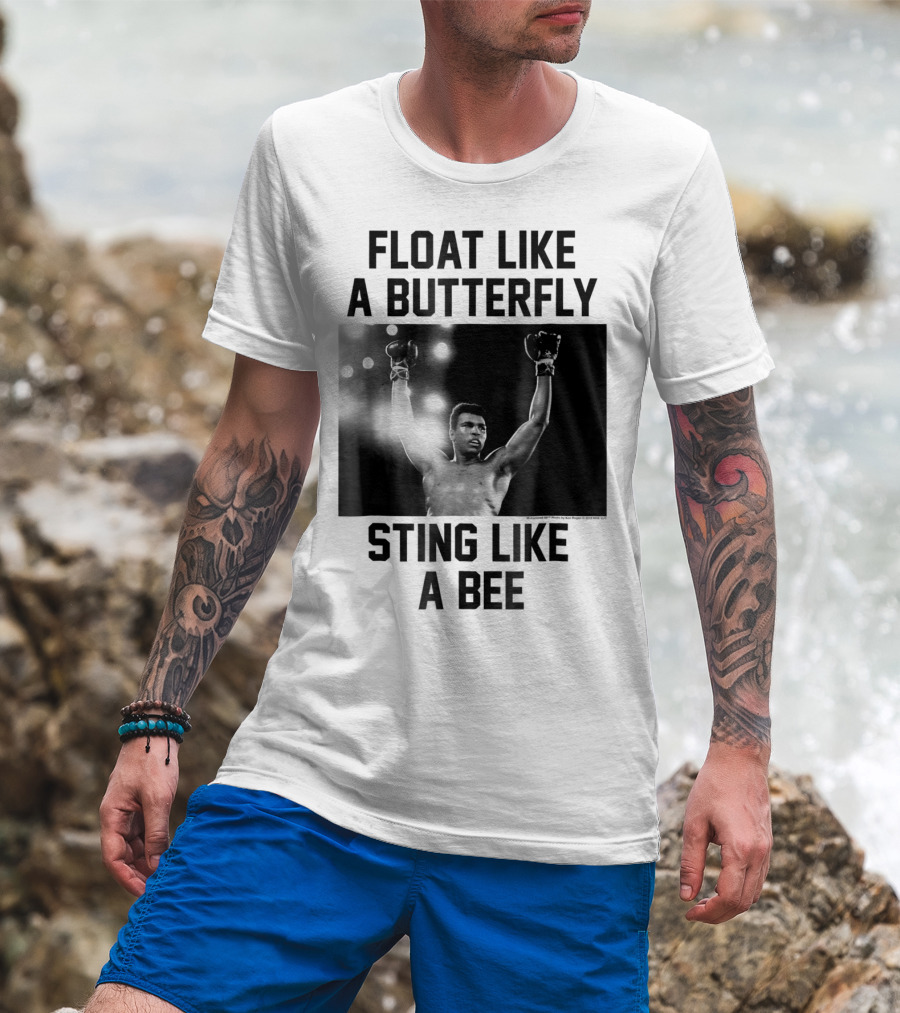 Float Like A Butterfly Sting Like A Bee Muhammad Ali Boxer T-Shirt