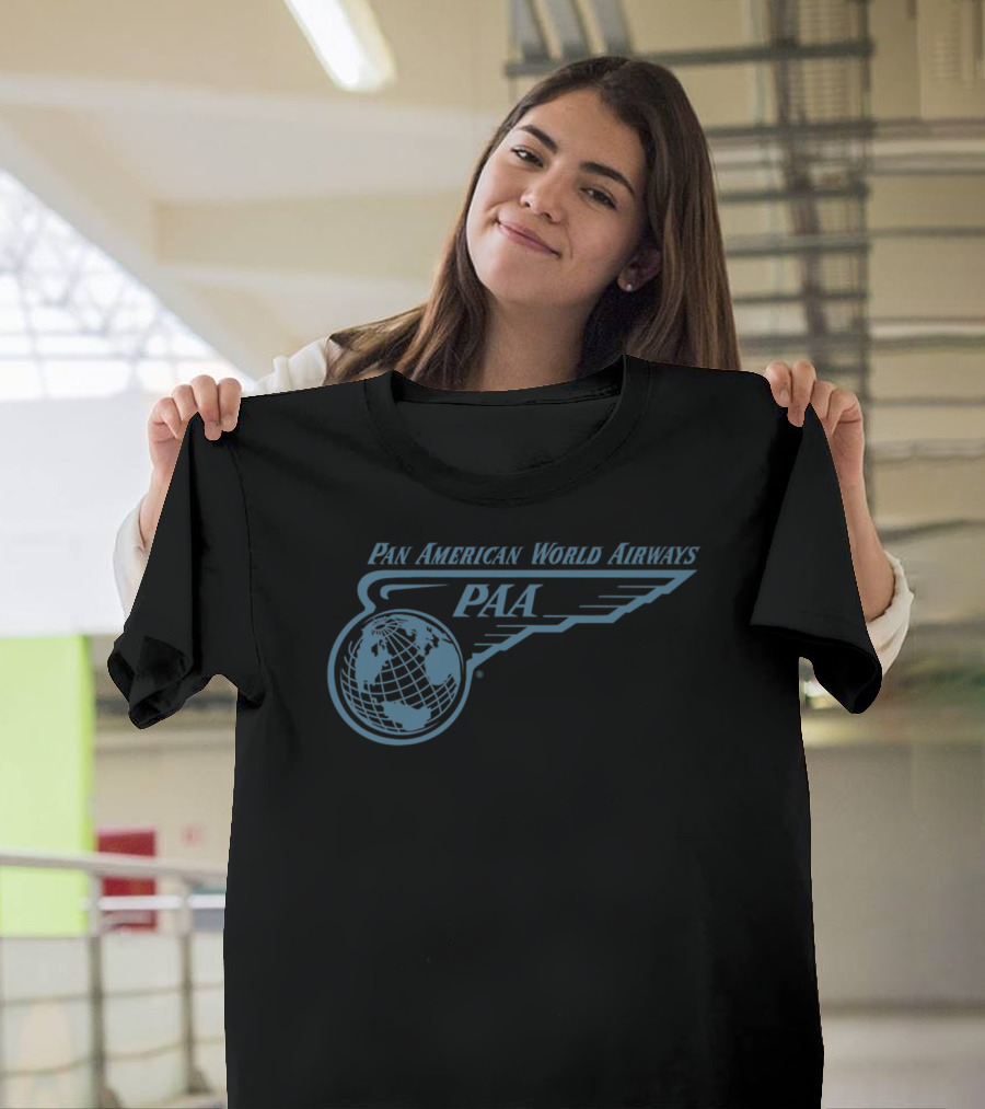 Pan American World Airways PAA Wing And Globe T-Shirt