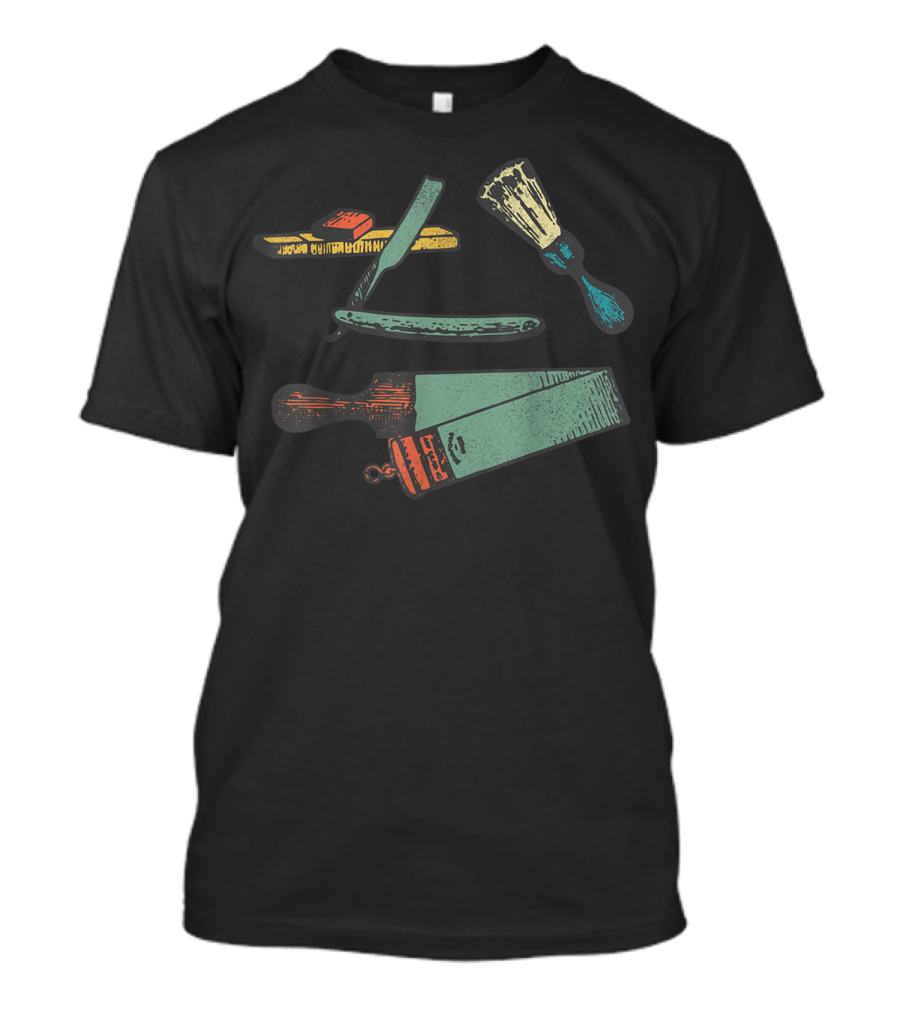 Barbershop Tools Vintage Shaving Straight Razor Brush T-Shirt