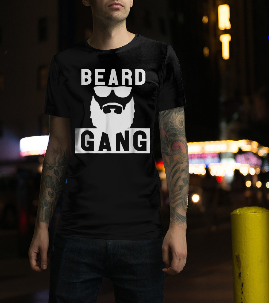 Beard Gang Beard And Mustache Sunglasses T-Shirt