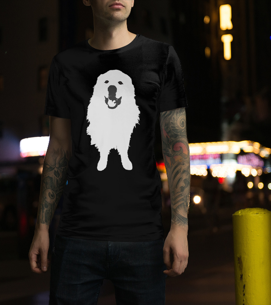 Great Pyrenees Dog Silhouette Smiling T-Shirt