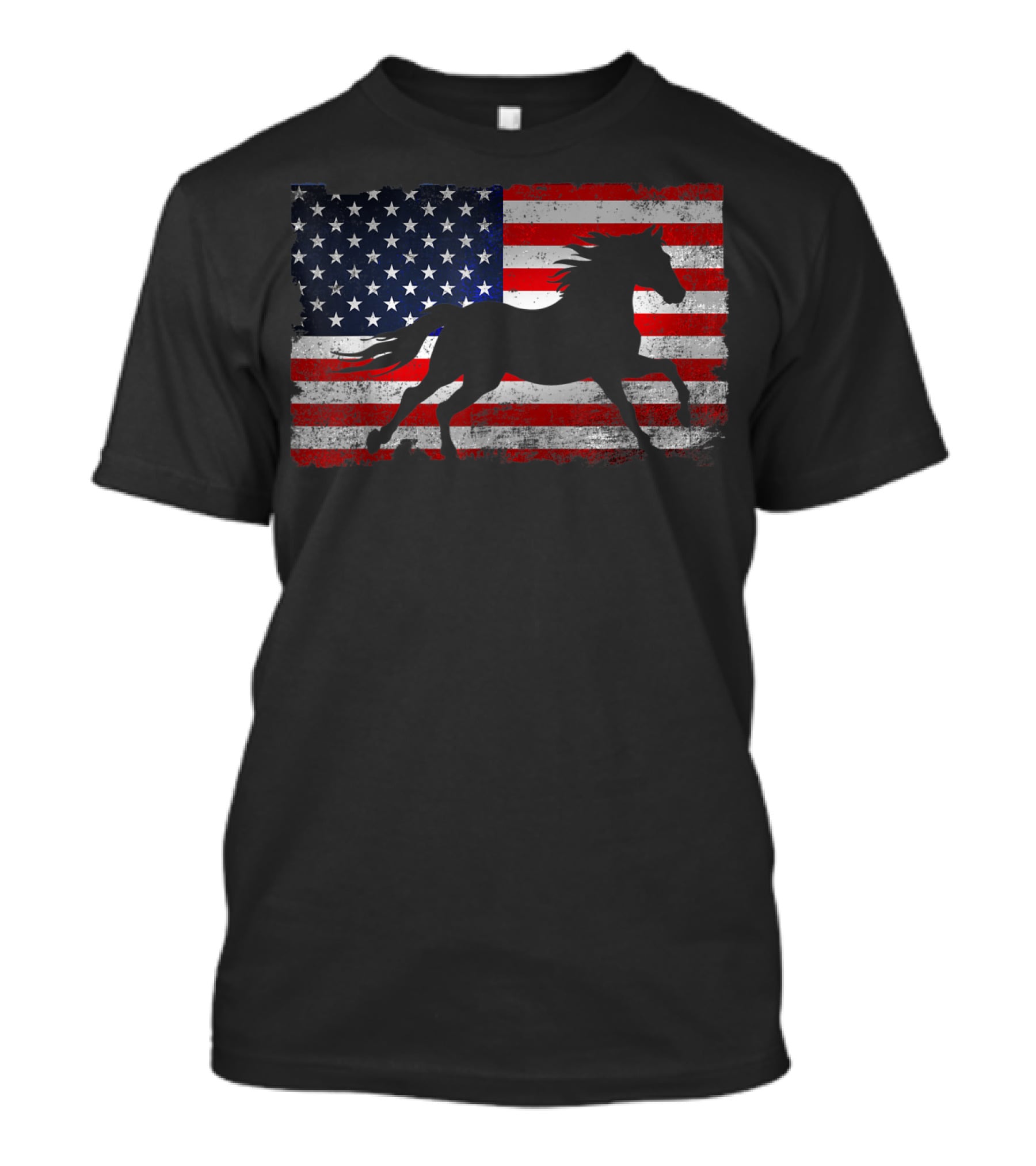 Horse American Flag Patriotic Horse Freedom T-Shirt