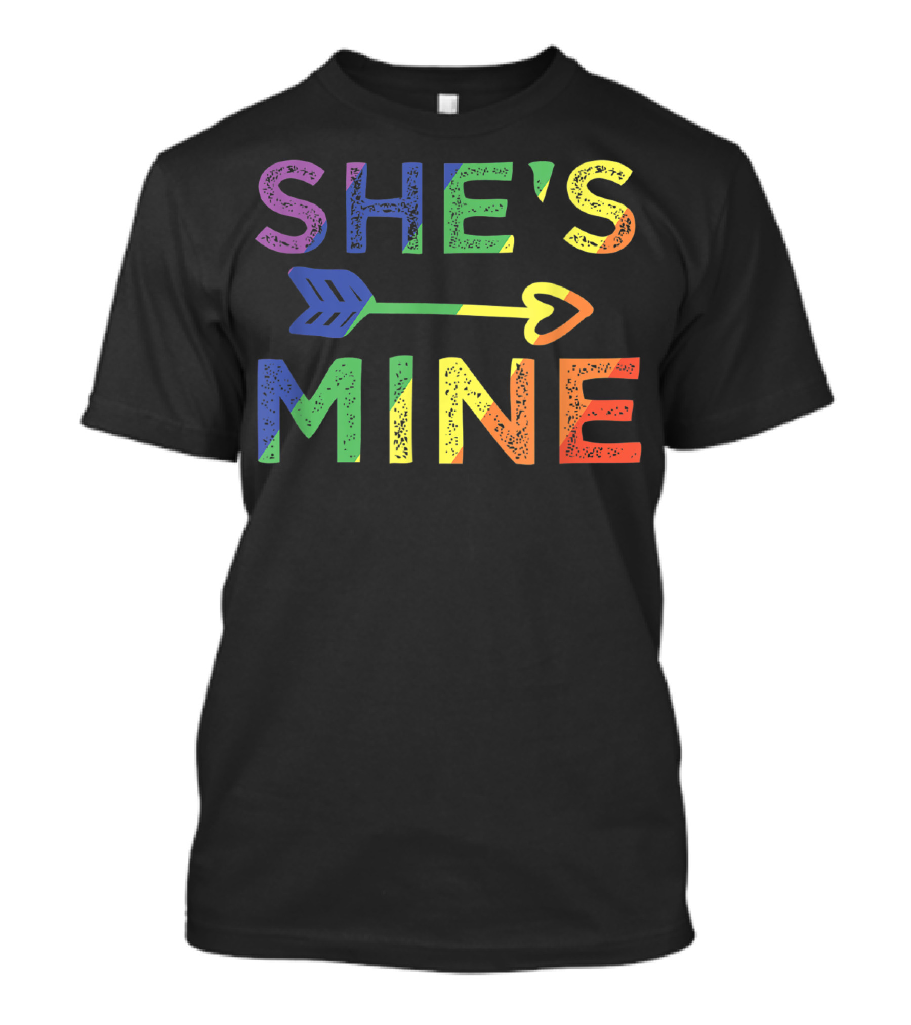 She's Mine Arrow Rainbow Lesbian Couple Matching LGBT T-Shirt