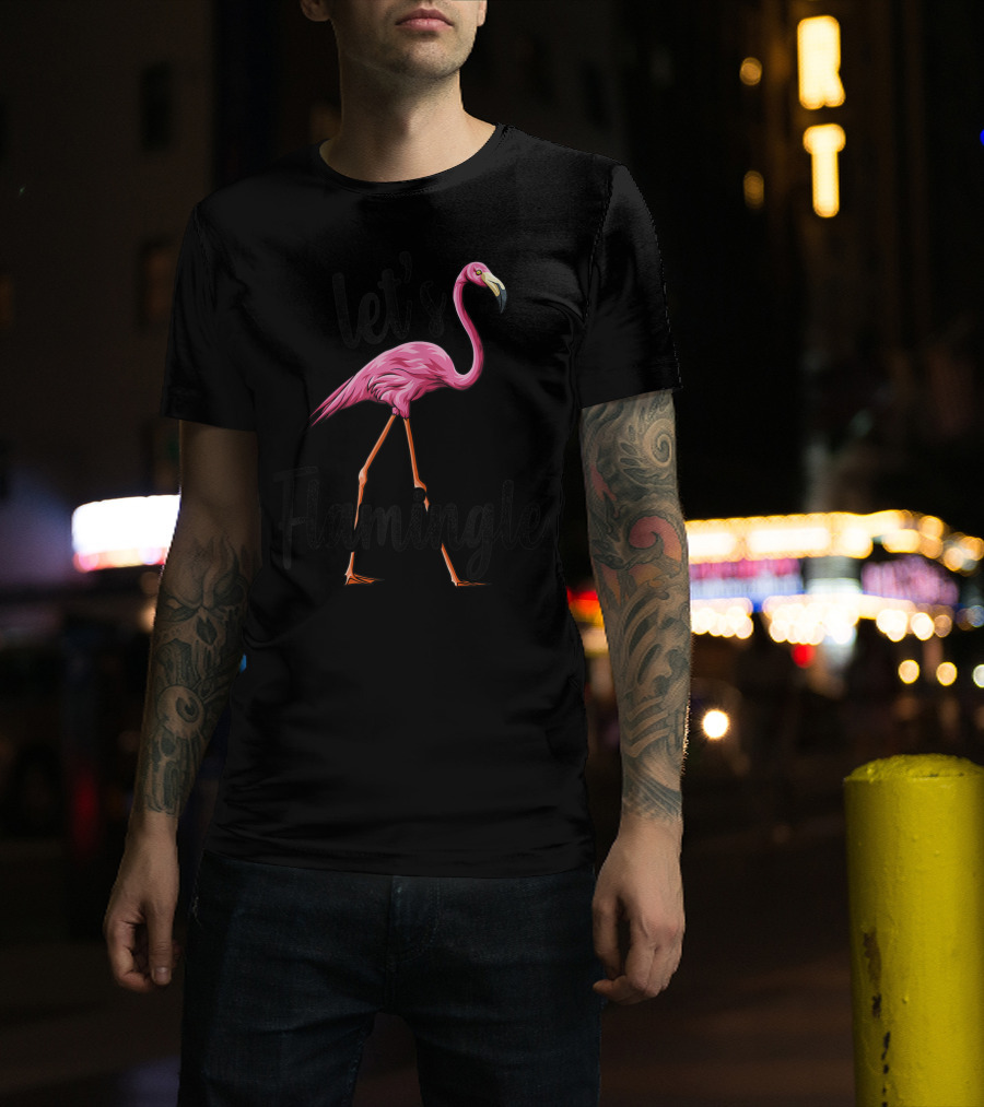 Let's Flamingle Pink Flamingo Bird Tank Top T-Shirt