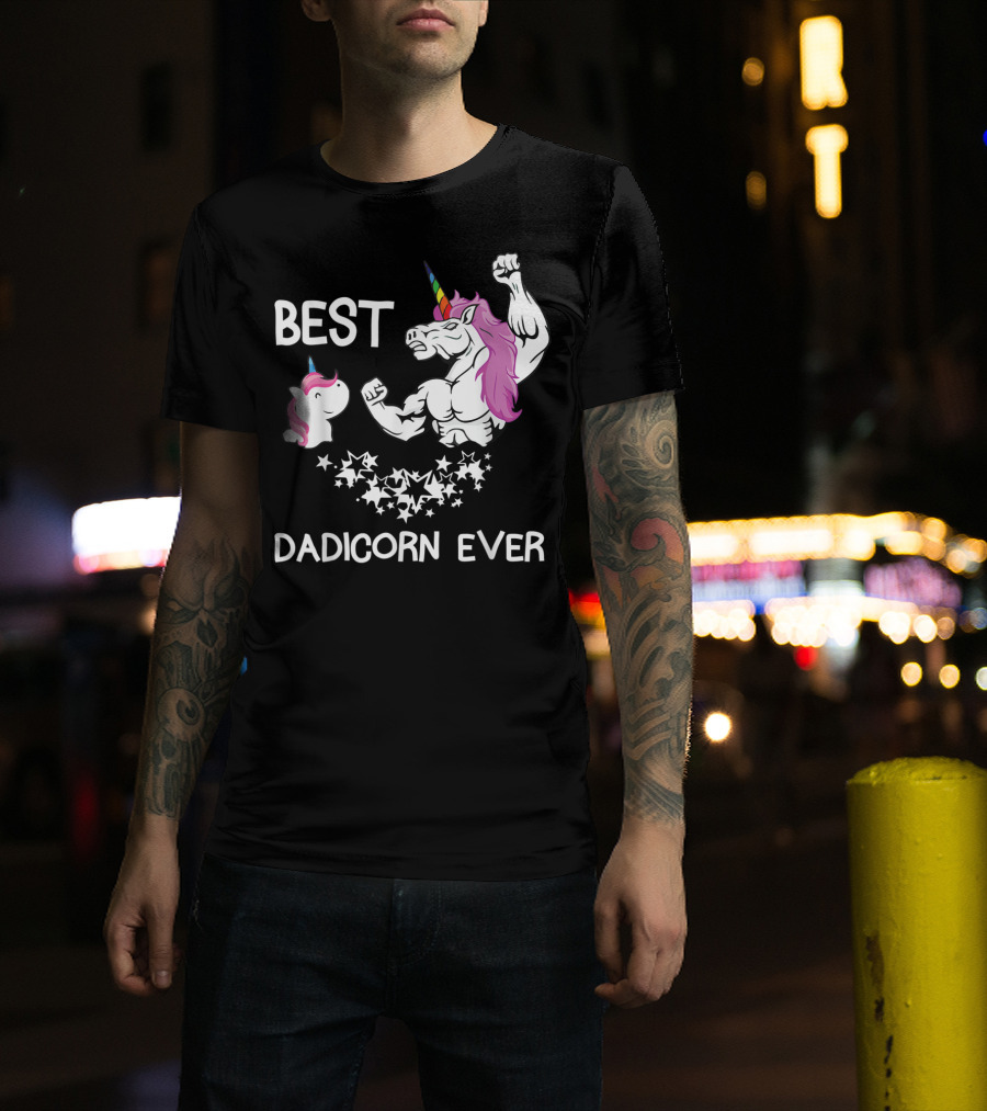 Best Dadicorn Ever Unicorn Dad Baby Father's Mens T-Shirt
