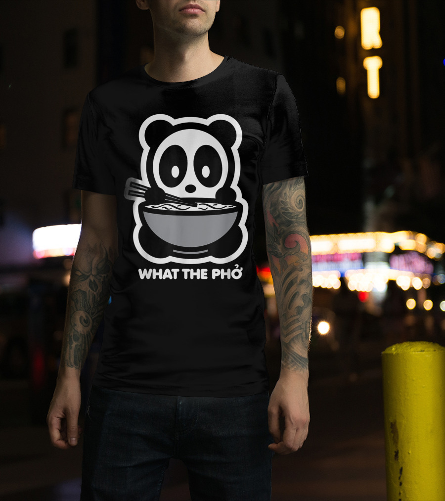 Panda What The Pho Bambu Brand Bear Eating Noodles T-Shirt