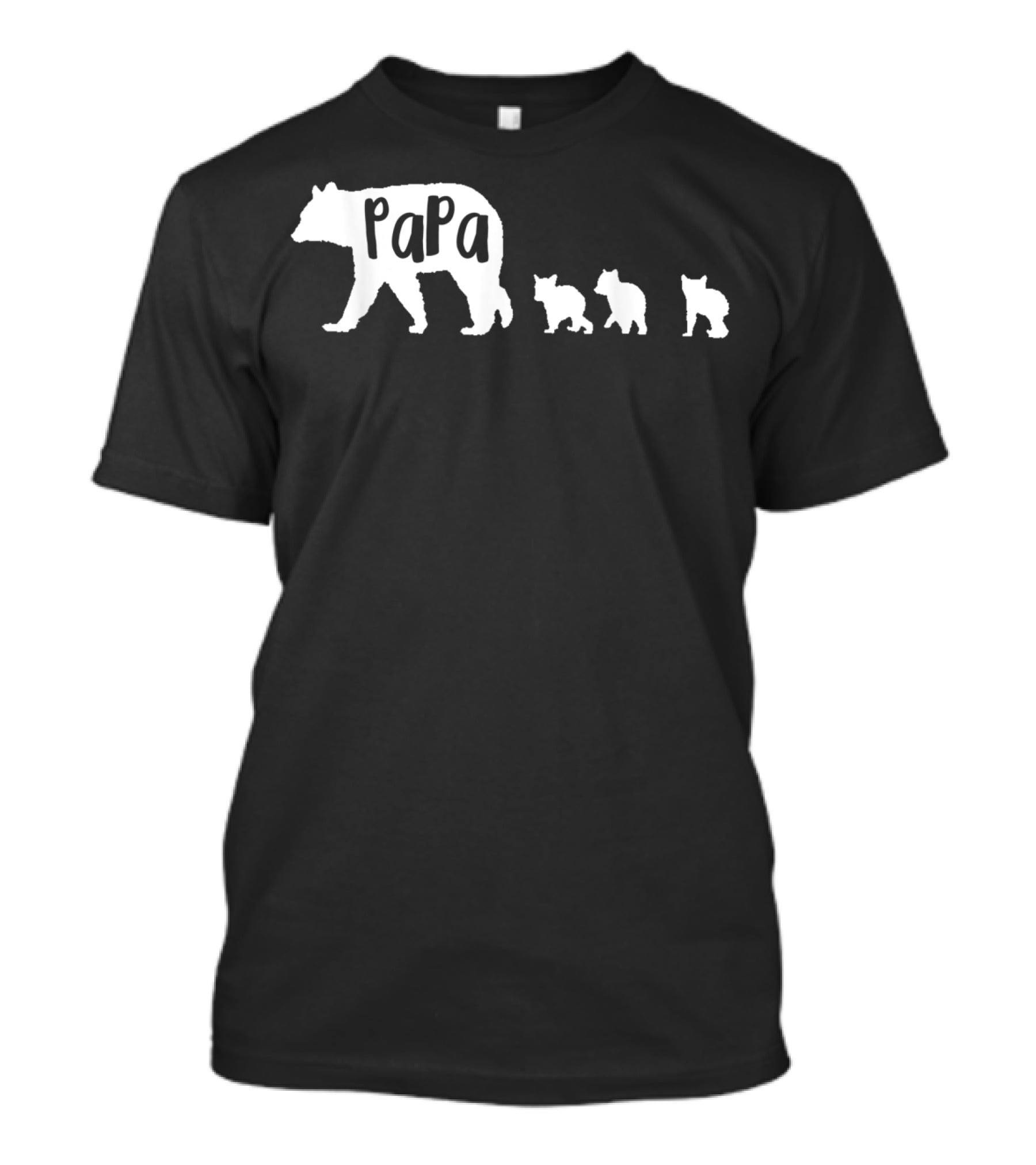 Papa Bear With Three Cubs Father Dad Family T-Shirt
