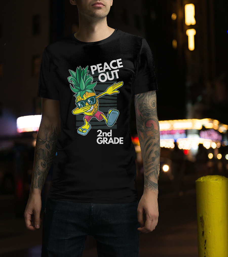 Peace Out Pineapple Dabbing 2nd Grade T-Shirt