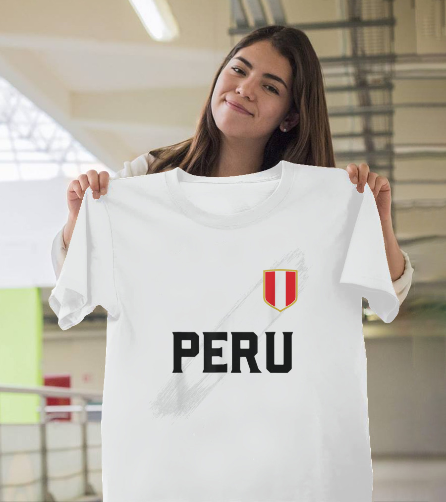 Peru Camiseta Peruvian Futbol Soccer Jersey With Flag T-Shirt