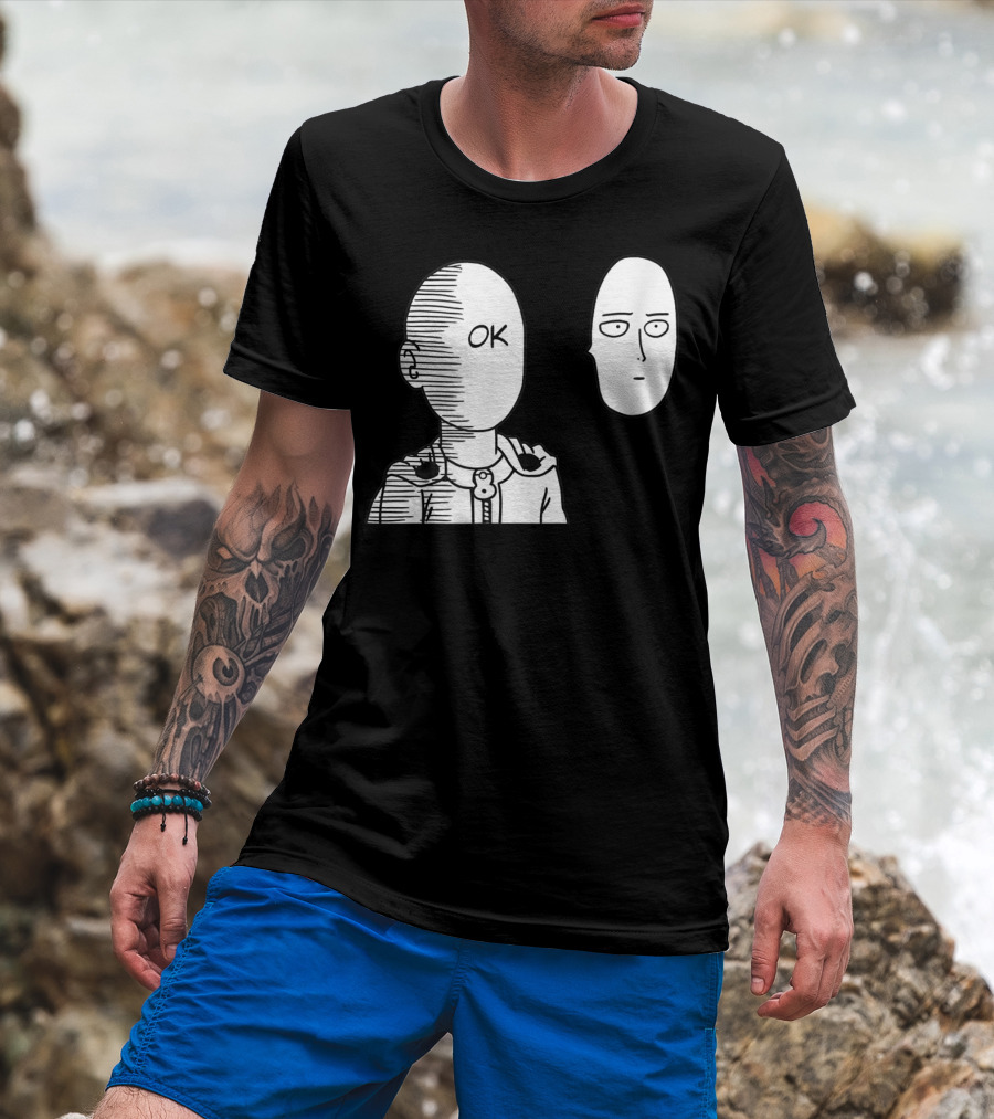 Saitama OK Face Oppai Otaku Manga T-Shirt