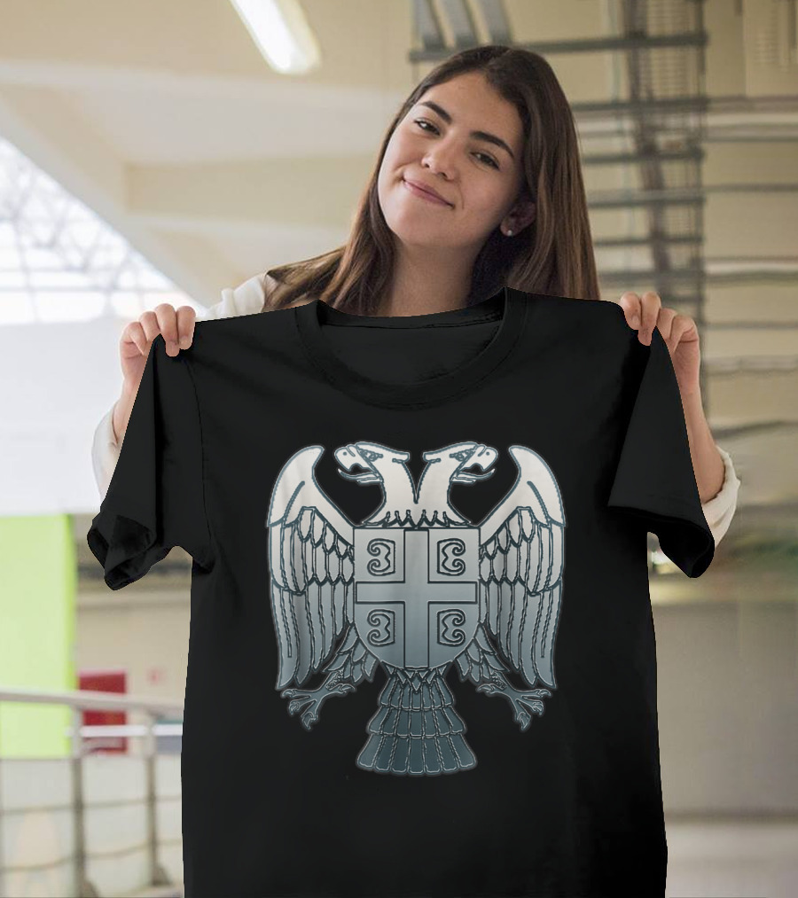 Serbian Double Headed Eagle Serbia Coat Of Arms Emblem T-Shirt