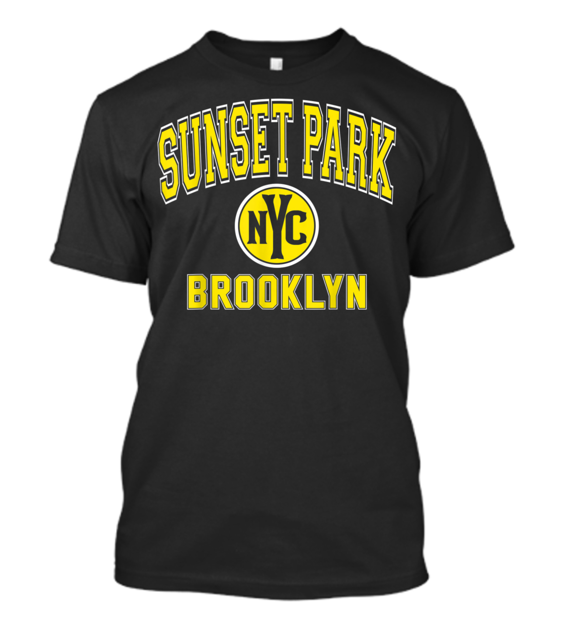 Sunset Park NYC Brooklyn Varsity Style Yellow T-Shirt