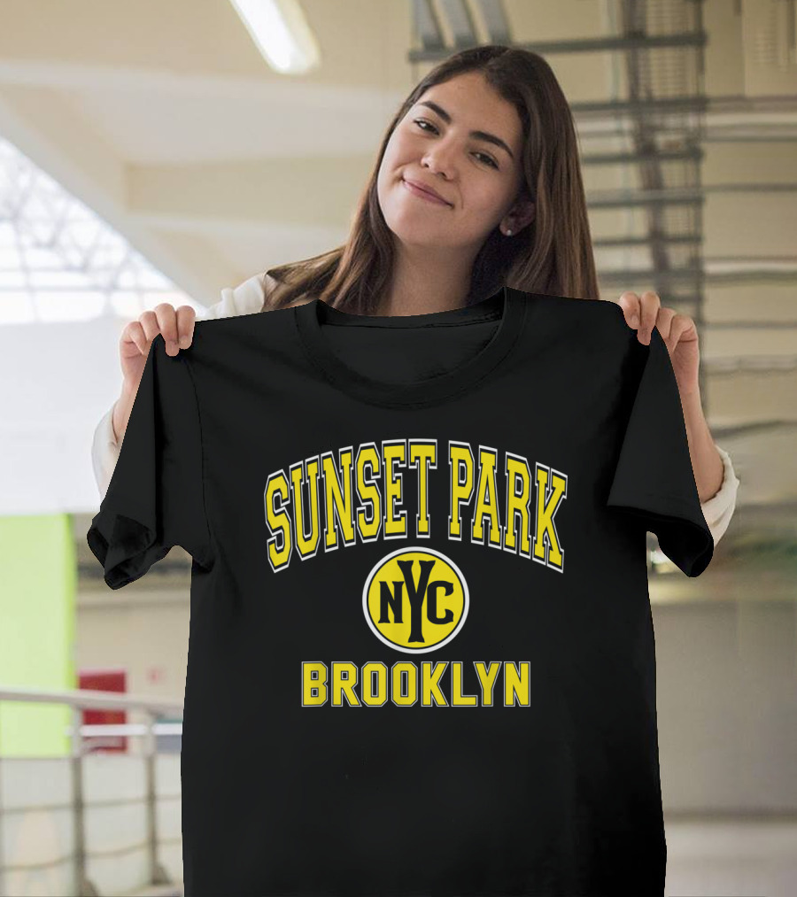 Sunset Park NYC Brooklyn Varsity Style Yellow T-Shirt