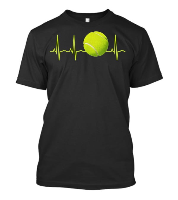 Tennis Lover Heartbeat Tennis Ball T-Shirt