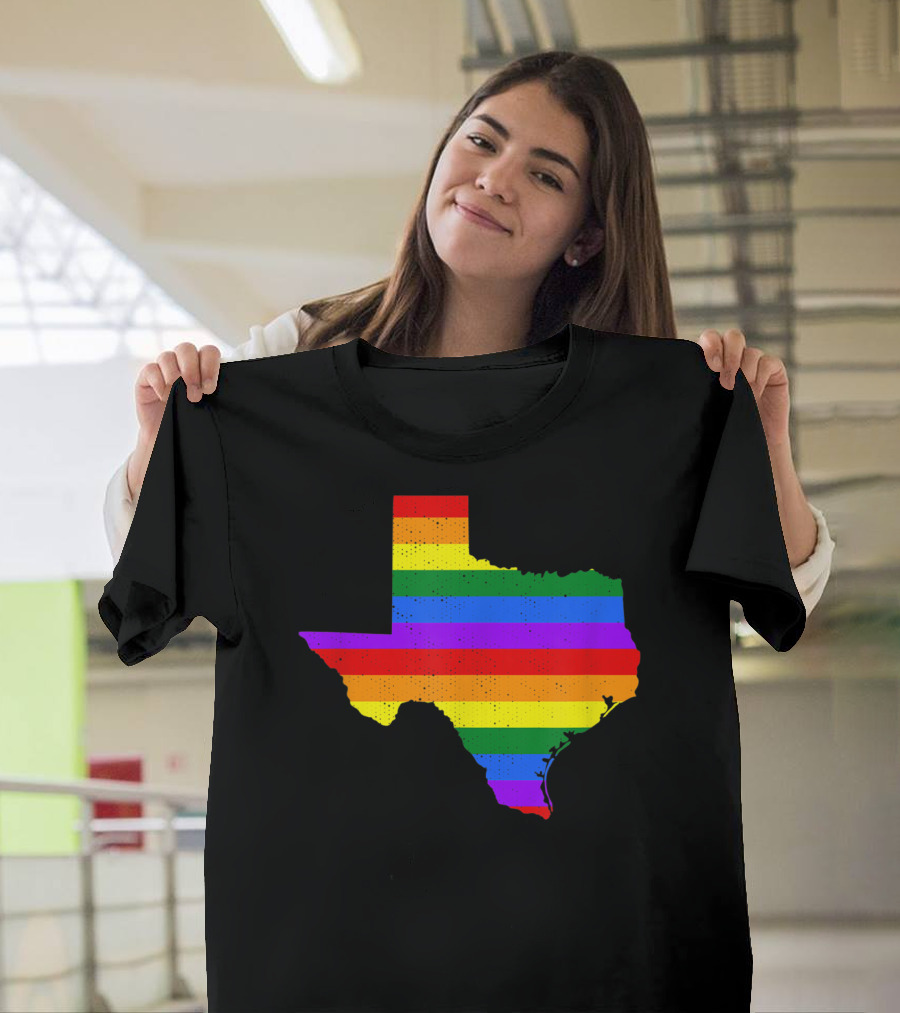Texas Pride Rainbow Map T-Shirt